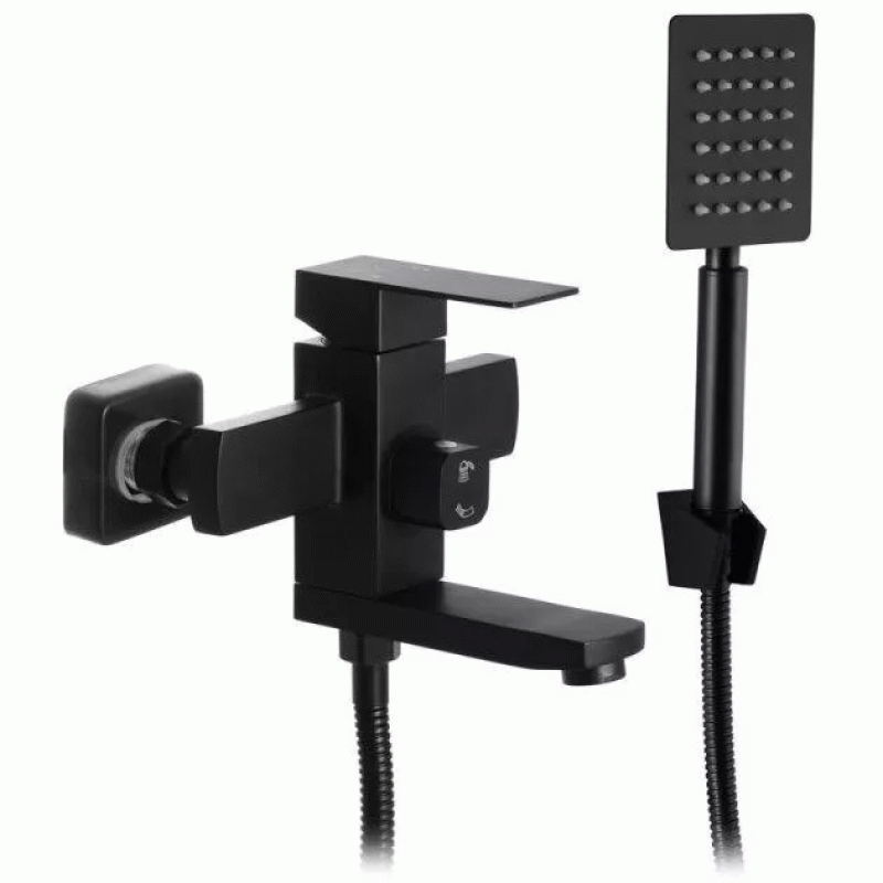 Смеситель для ванны WEZER PRO3-02-BLACK, нержавеющая сталь, черный
