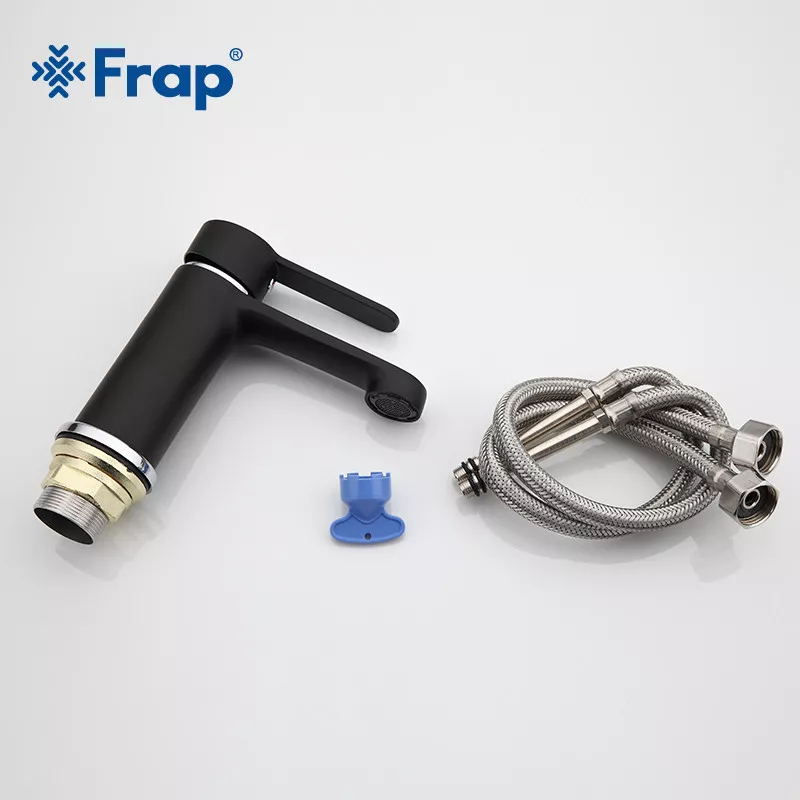 Смеситель для умывальника Frap F1042, черный/хром