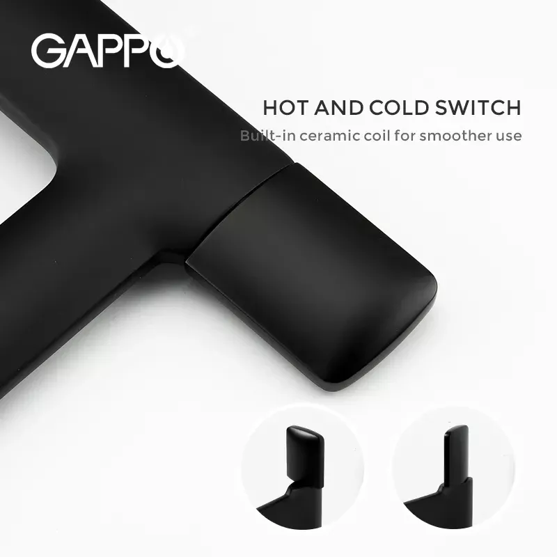 Смеситель для умывальника GAPPO G1052-86, черный