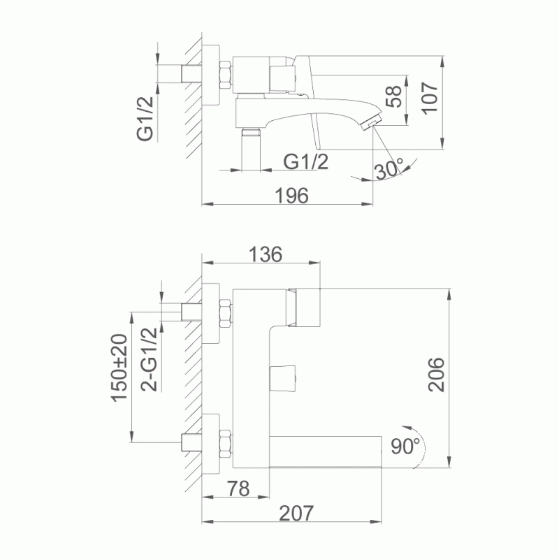 Змішувач для ванни Frap F3276-3 матове золото