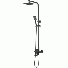 Душевая система WEZER PRO16-02-BLACK, излив - переключатель на лейку, 3-функции, черный