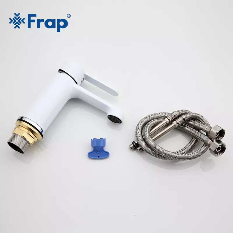 Смеситель для умывальника Frap F1041, белый/хром