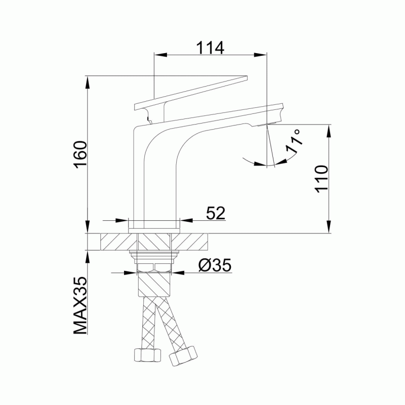 Змішувач для умивальника Frap F1058, білий/хром