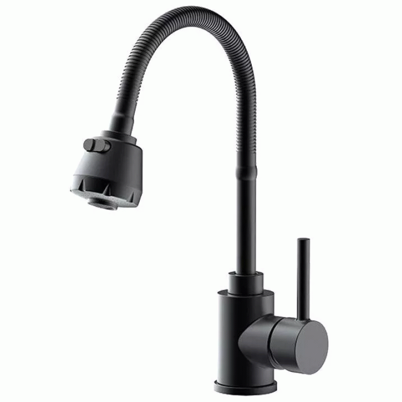Смеситель для кухни Frap F40993-6 с гибким изливом, 2 режима, черный
