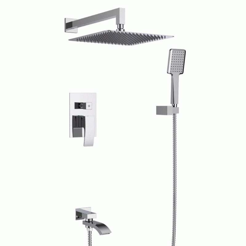 Встраиваемая душевая система GAPPO G7107, излив - переключатель на лейку, 3-функции, хром