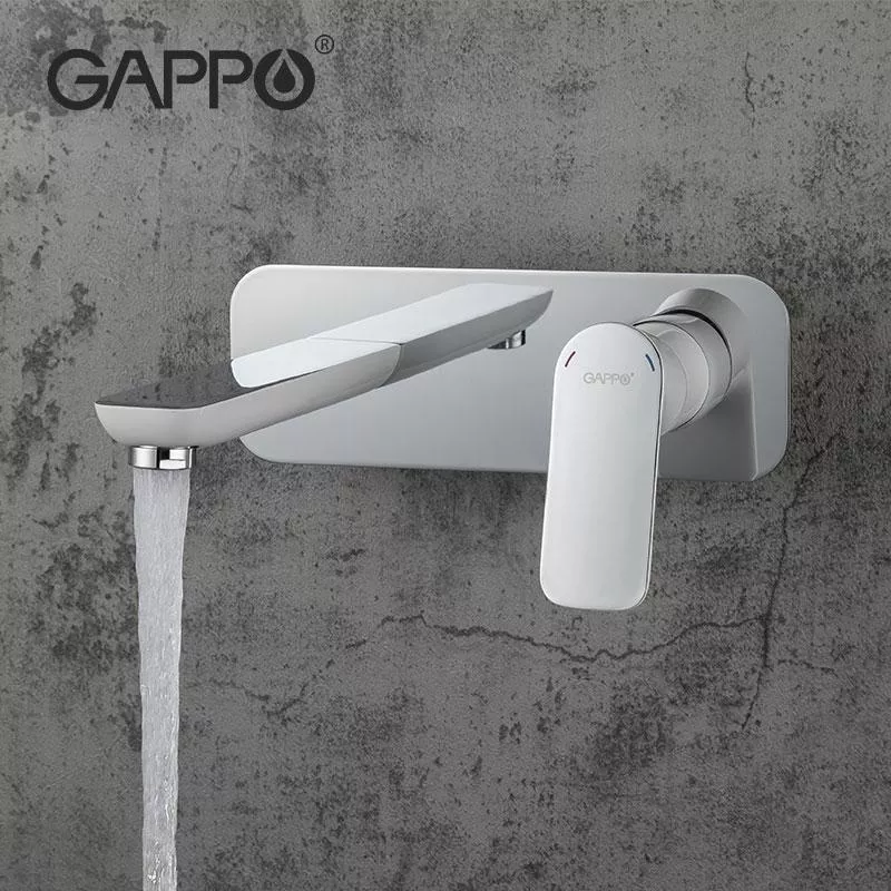 Смеситель для умывальника GAPPO G1048-22, белый/хром