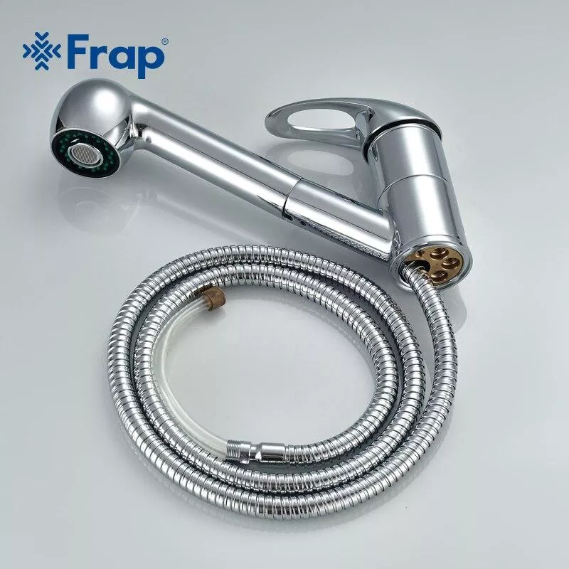 Смеситель для кухни Frap F6003 с выдвижным изливом, хром.