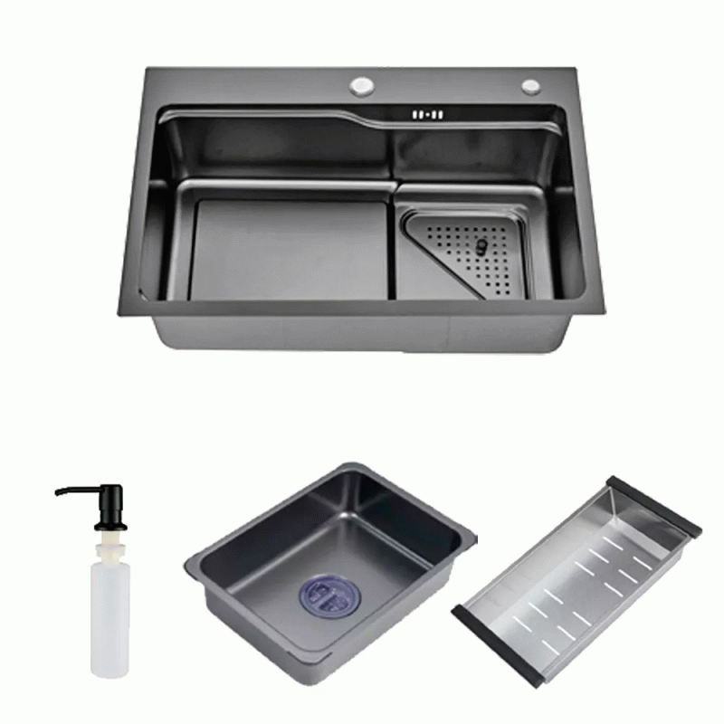Мойка для кухни ITAL 750x460x215мм (3.0/0.8мм) ID 7546-B PVD Black