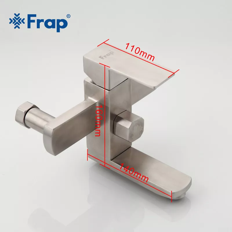Душевая система Frap F2421, поворотный излив - переключатель на лейку, 1 режим, нержавеющая сталь