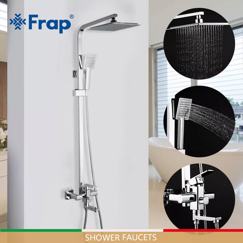 Душевая система Frap F2420, поворотный излив, лейка 1 режим, хром
