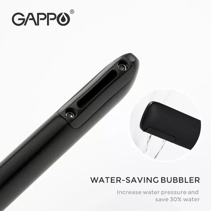 Смеситель для умывальника GAPPO G1052-86, черный