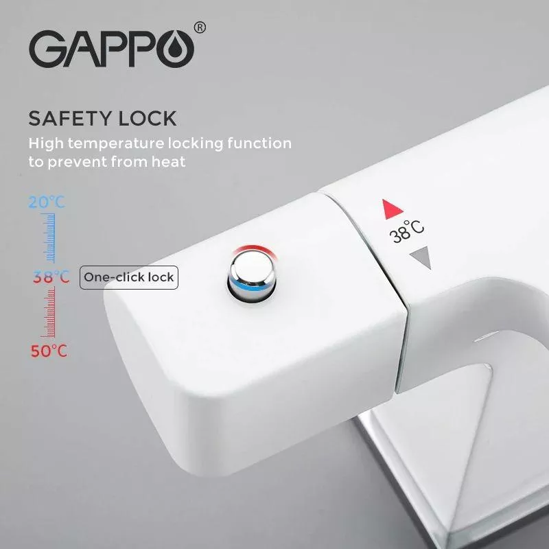 Смеситель для умывальника GAPPO G1007-50, белый/хром