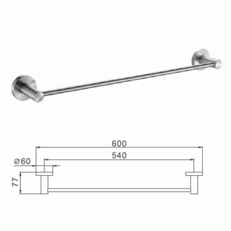 Полотенцедержатель Frap F30101, 600 мм, нержавеющая сталь.
