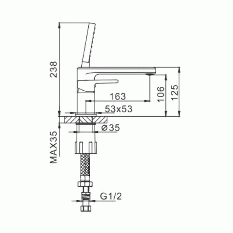 Змішувач для ванни на борт Frap F1160, хром