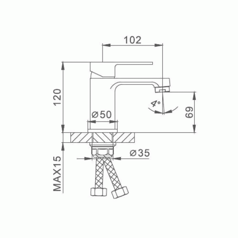 Смеситель для умывальника Frap F1042, черный/хром