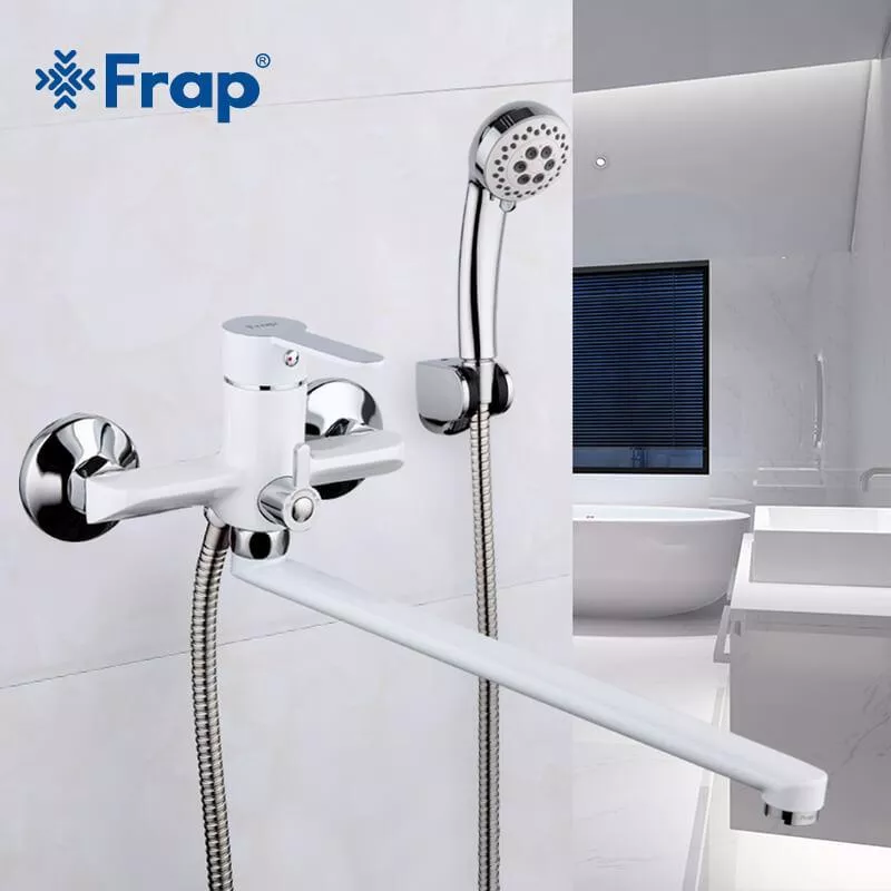 Смеситель для ванны Frap F2241, белый/хром