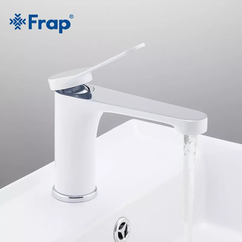 Смеситель для умывальника Frap F1045, белый/хром