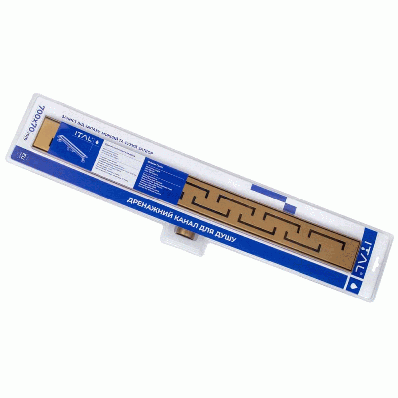  Душевой трап 800 мм IT02-FT18/800 GL ITAL Brushed GOLD золотой