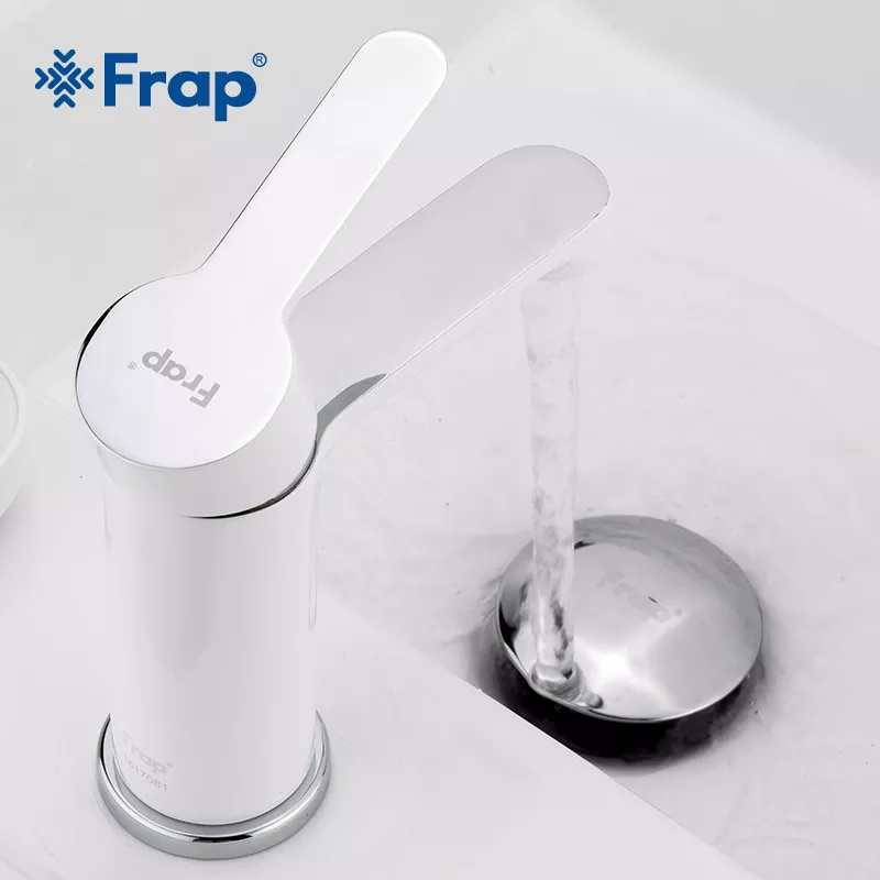Смеситель для умывальника Frap F1041, белый/хром