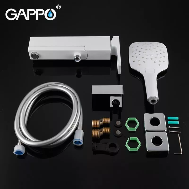Змішувач для ванни GAPPO G3217-8, білий/хром