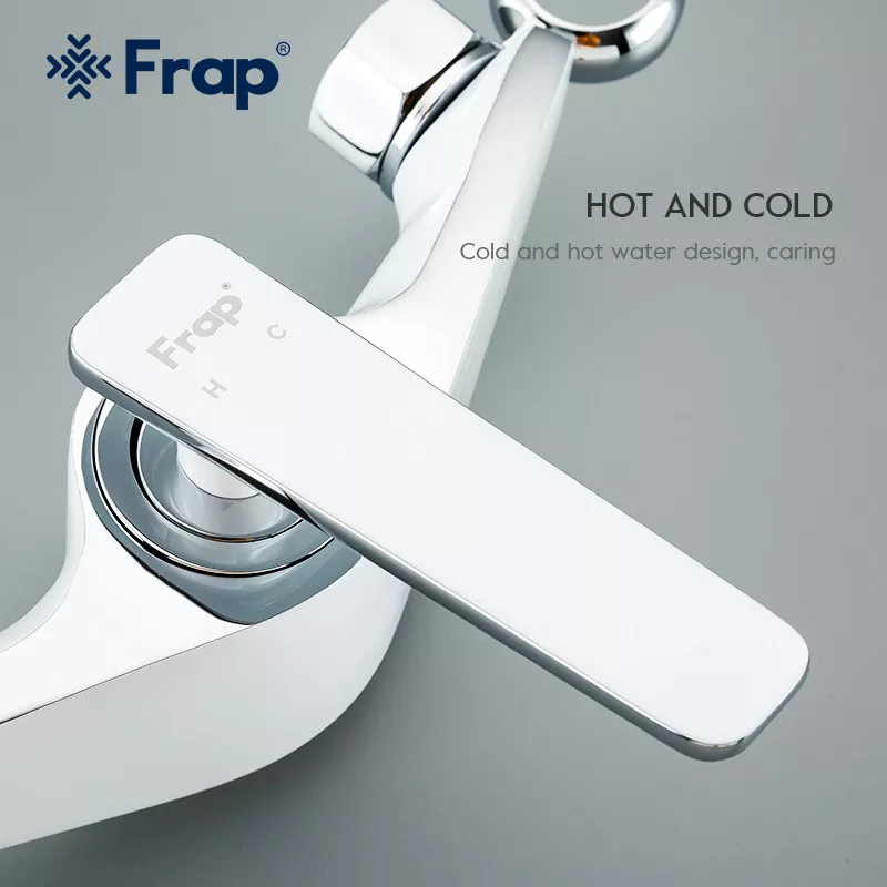 Смеситель для душа с гигиенической воронкой Frap F2058, белый/хром