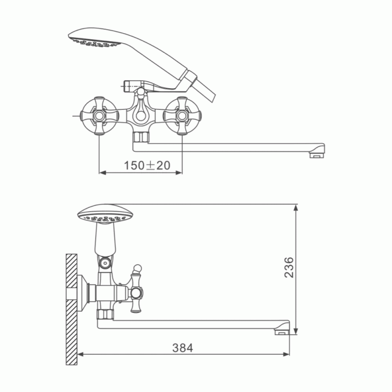 Смеситель для ванны GAPPO G2242, хром