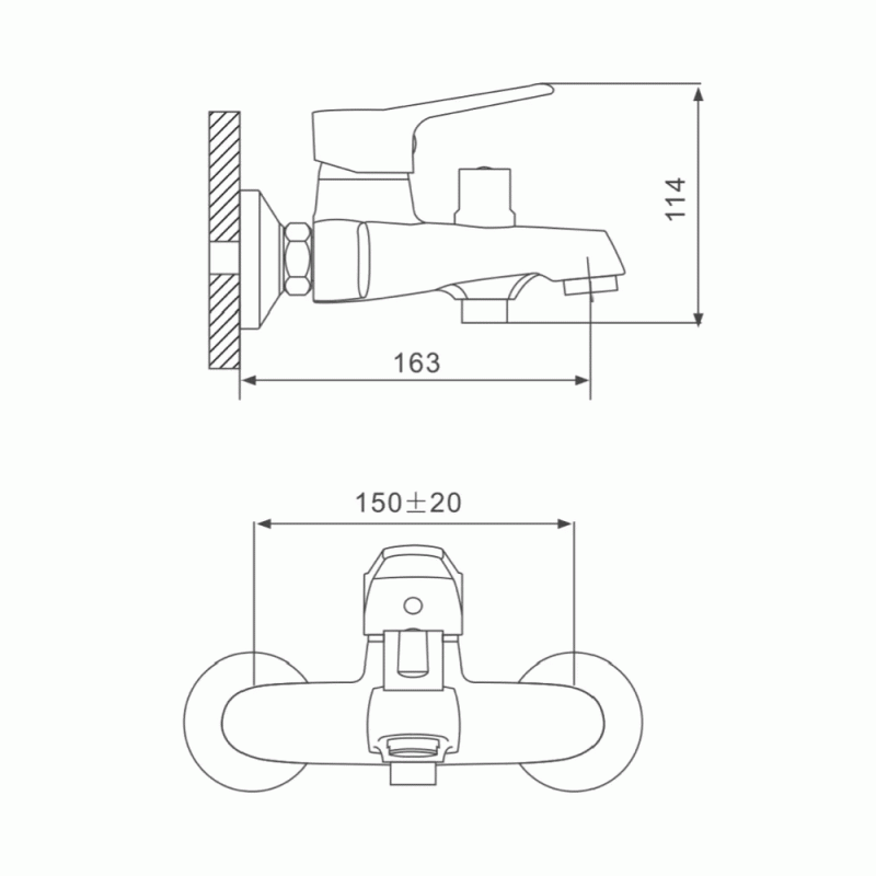 Смеситель для ванны GAPPO G3236, хром