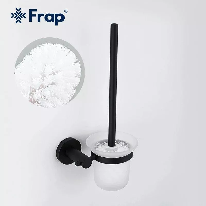 Ершик туалетный Frap F30210 настенный, нержавеющая сталь, черный
