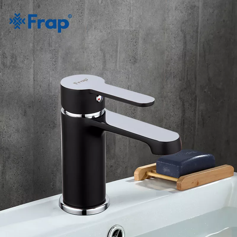 Смеситель для умывальника Frap F1042, черный/хром