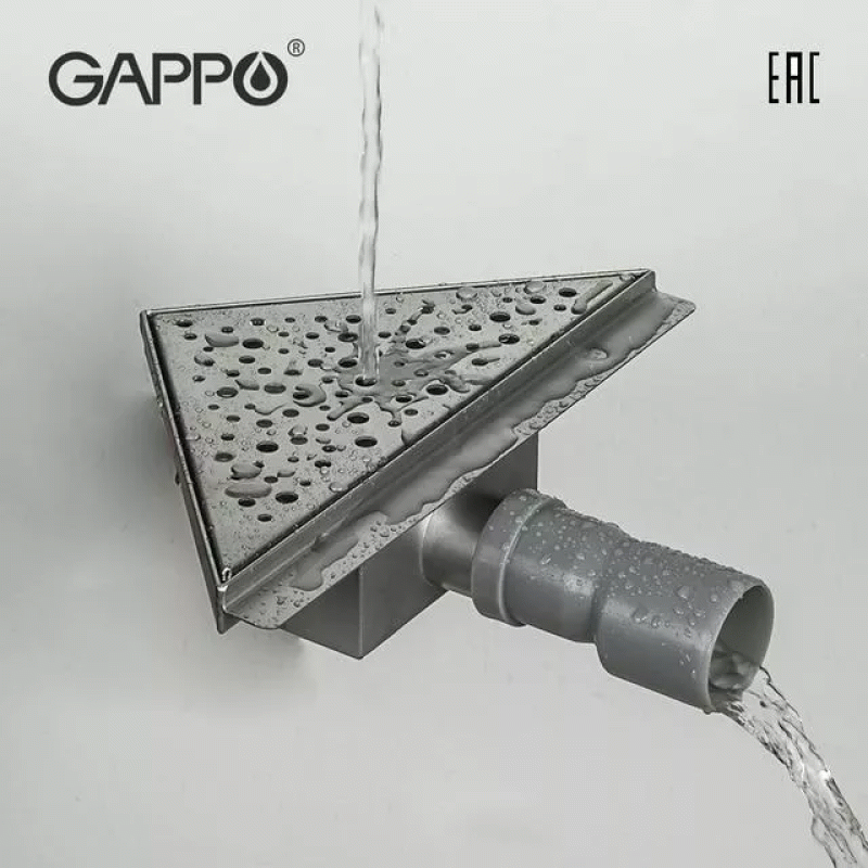 Угловой трап для душа GAPPO G82020-1, нержавеющая сталь, 200x200 мм