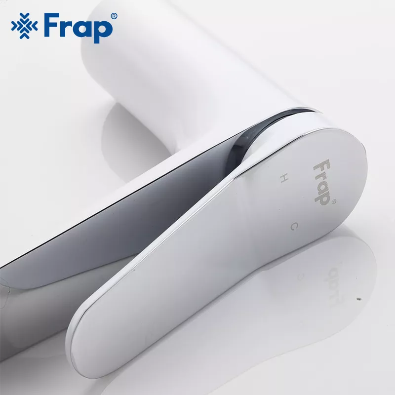 Смеситель для умывальника Frap F1045, белый/хром