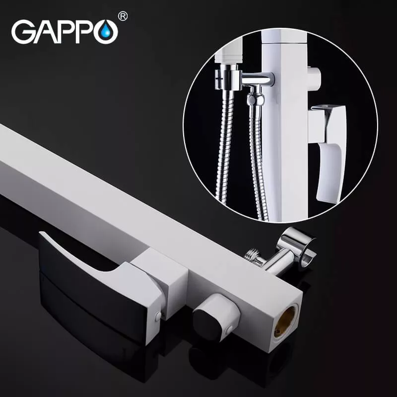 Змішувач для ванни для підлоги GAPPO G3007-8, білий/хром