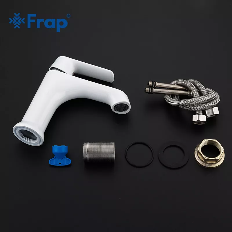 Смеситель для умывальника Frap F1031, белый/хром