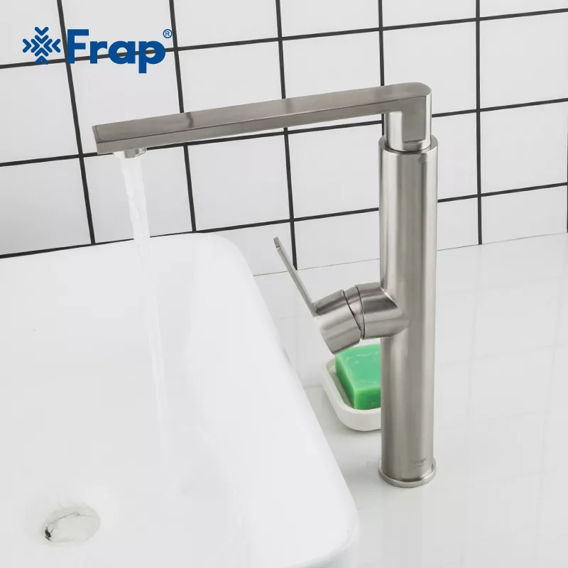 Смеситель для умывальника Frap F10899-1, нержавеющая сталь.