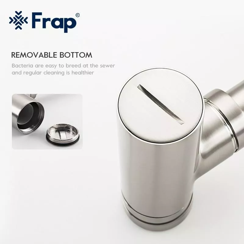 Сифон для раковины Frap F82-5 под донный клапан, латунь, сатин.