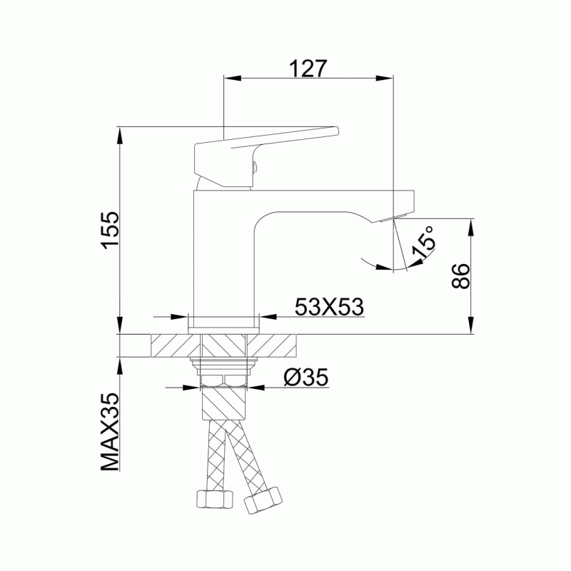 Смеситель для умывальника Frap F1046, хром