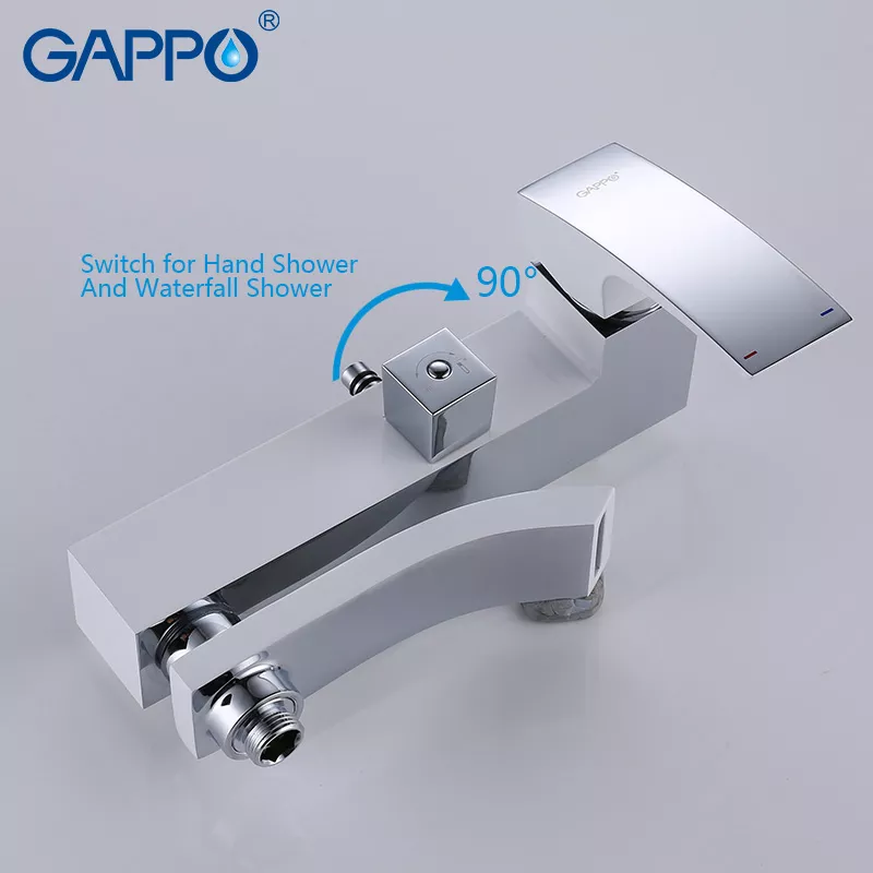 Душевая система GAPPO G2407-8, излив - переключатель на лейку, белый/хром