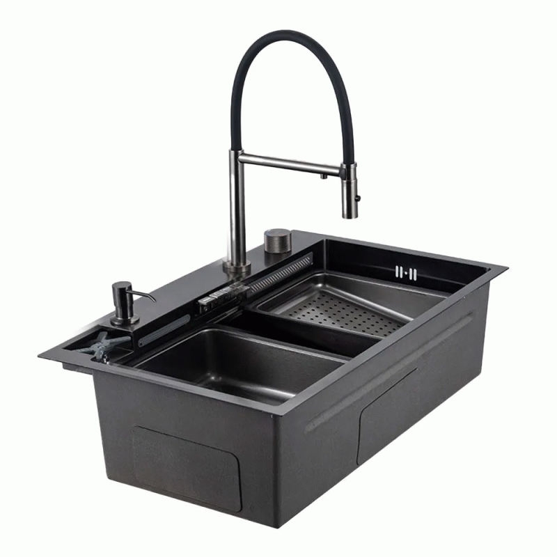 Кухонна мийка Gappo GS7547-19 + змішувач + сифон + коландер + дозатор + омивач склянок