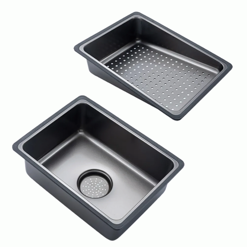Кухонна мийка Gappo GS7547-19 + змішувач + сифон + коландер + дозатор + омивач склянок