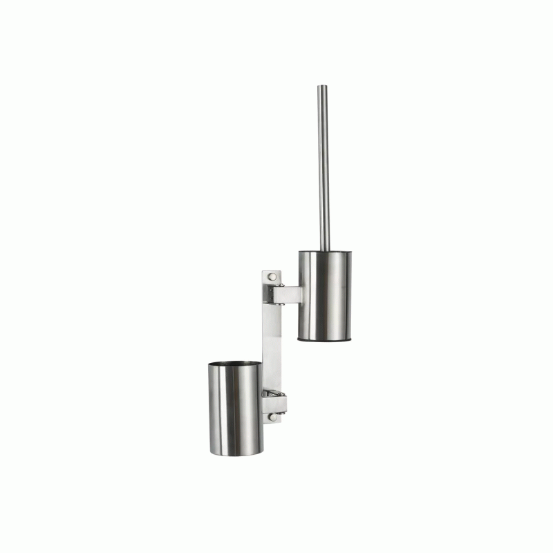 Поворотный настенный ершик Frap F30410-1 с держателем для моющего, нержавеющая сталь.