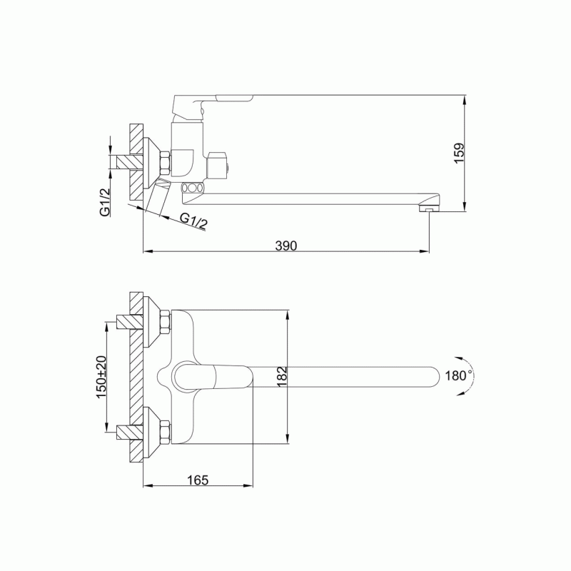 Смеситель для ванны Frap F2234, белый/хром