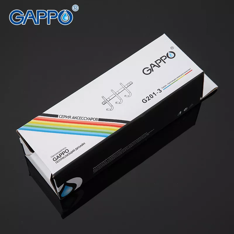 Вішалка GAPPO G201-3 на 3 гачки 200 мм, хром