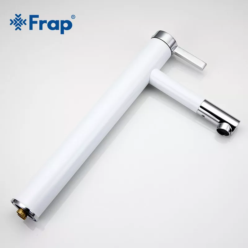Смеситель для умывальника Frap F1052-15 высокий, белый/хром