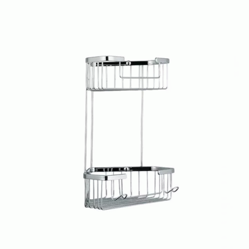 Полиця кутова Frap F351-1, 2-х ярусна, 240х320 мм, хром