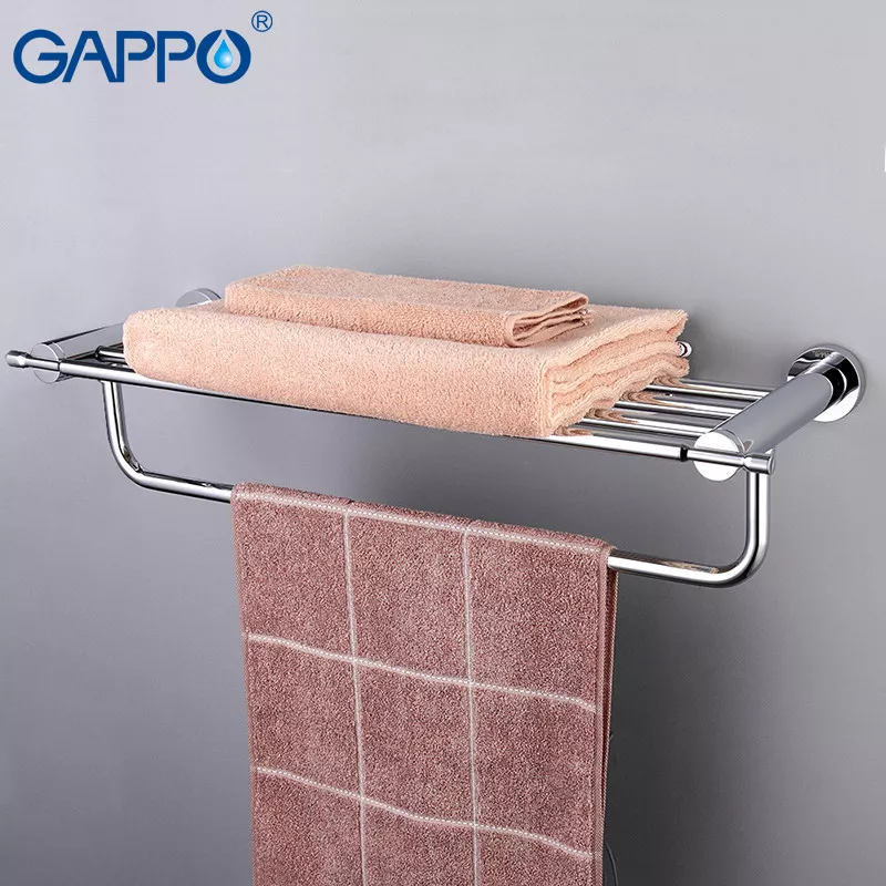 Полиця з тримачем для рушників GAPPO G1824, хром, 580 мм