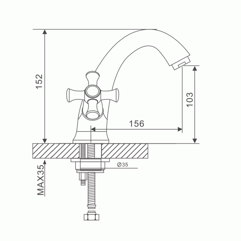 Змішувач для умивальника GAPPO G1042, хром