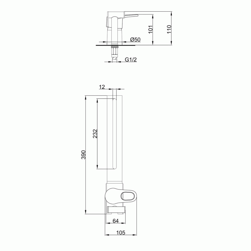 Гигиенический душ Frap F1250-2 с креплением под унитаз, хром