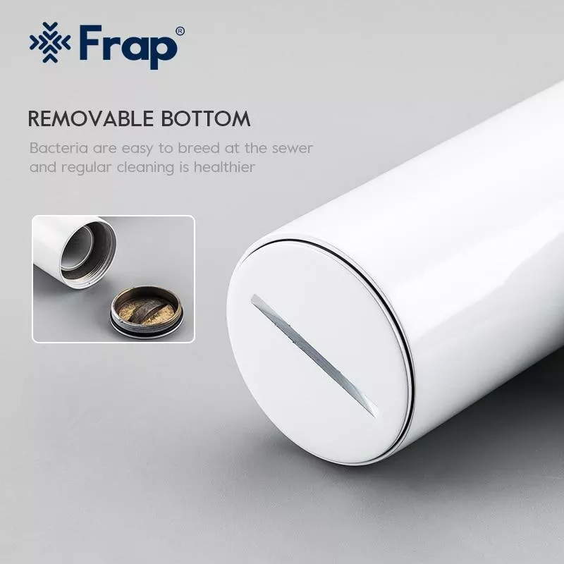 Сифон для раковины Frap F82-6 под донный клапан, латунь, белый.