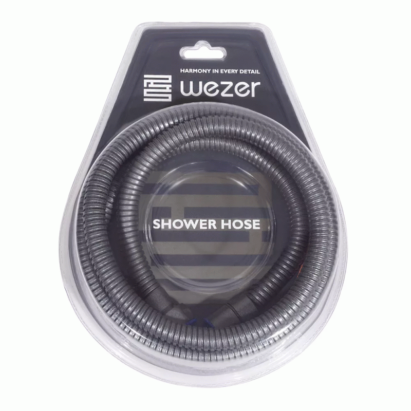 Душевой шланг WEZER WKR-008-180GG, 180 см, оружейная сталь.