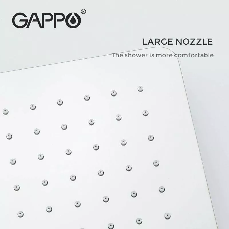 Вбудована душова система GAPPO G7107-40, вилив - перемикач на лійку, 3-функції, хром